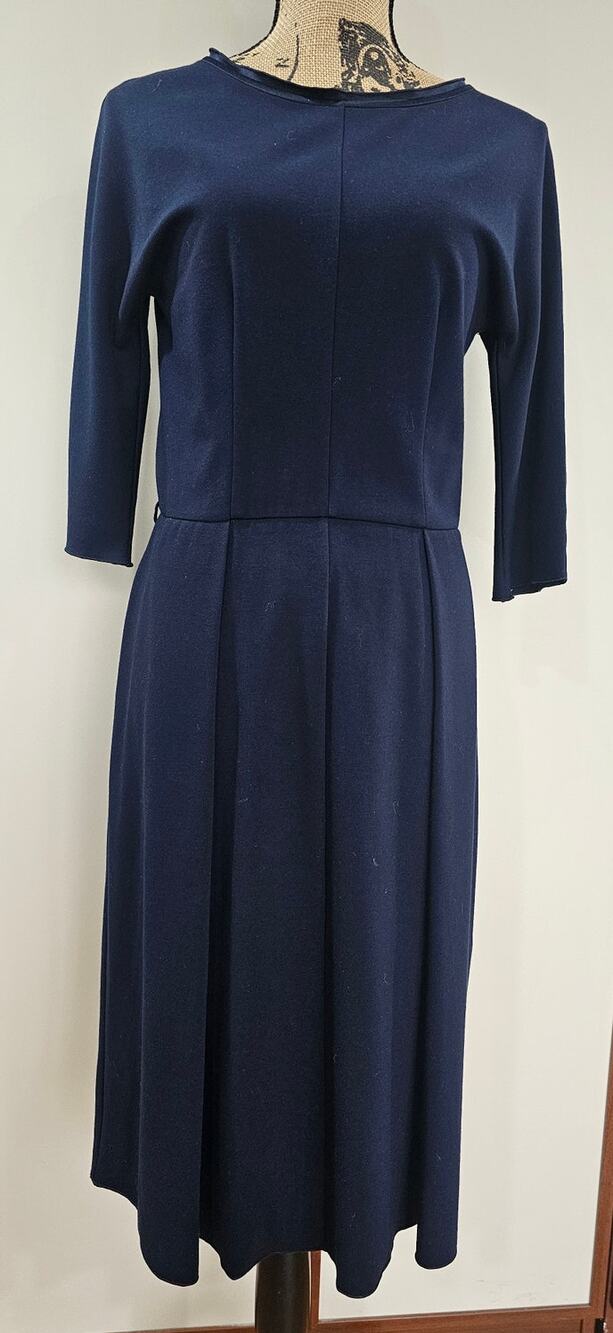MaxMara Dress, Made in Italy, 3/4 Sleeve, Princess Hem, Pleated Skirt, Sz L